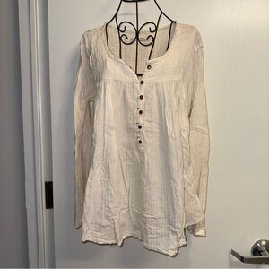 We The Free Long Sleeve Tunic Top Cream